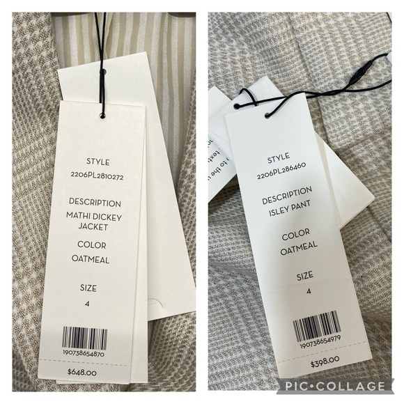 NWT Veronica Beard SUIT SET Mathi Jacket Blazer Isley Pant Trouser 4 Oatmeal - Picture 10 of 11